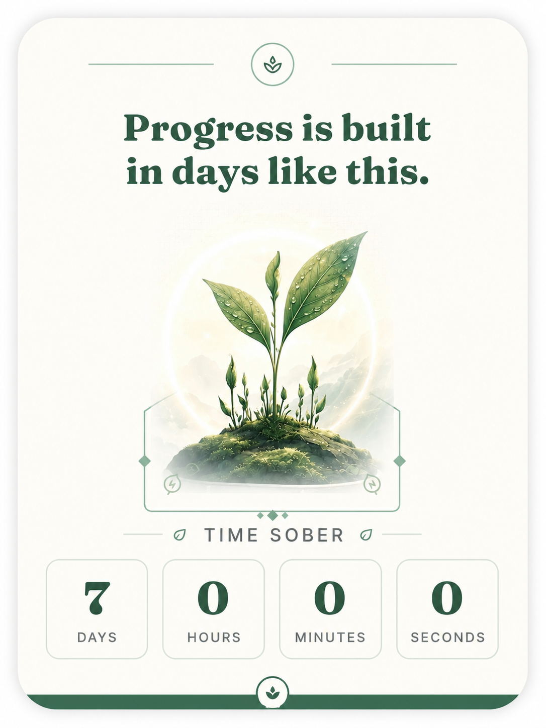 Lush plant with many leaves at six months sober